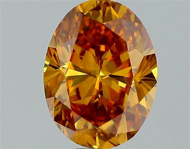 0.62ct Oval Natural Diamond (Colour Fancy Deep Yellowish Orange, Clarity SI1, GIA Certified)