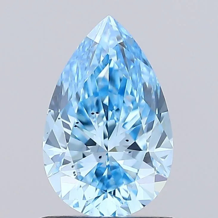 1.00ct Pear Lab Grown Diamond (Colour Fancy Vivid Blue, Clarity SI1, IGI Certified)
