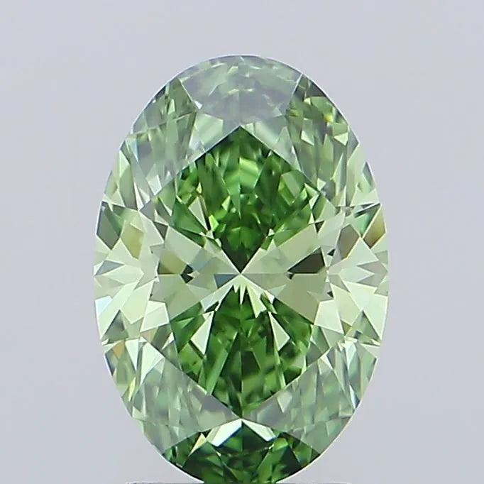 1.02ct Oval Lab Grown Diamond (Colour Fancy Vivid Green, Clarity VS2, Uncertified)