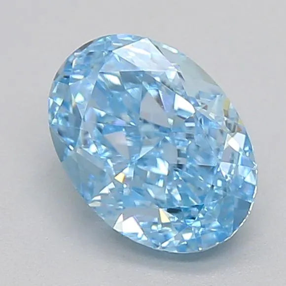 1.03ct Oval Lab Grown Diamond (Colour Fancy Vivid Blue, Clarity VVS1, IGI Certified)