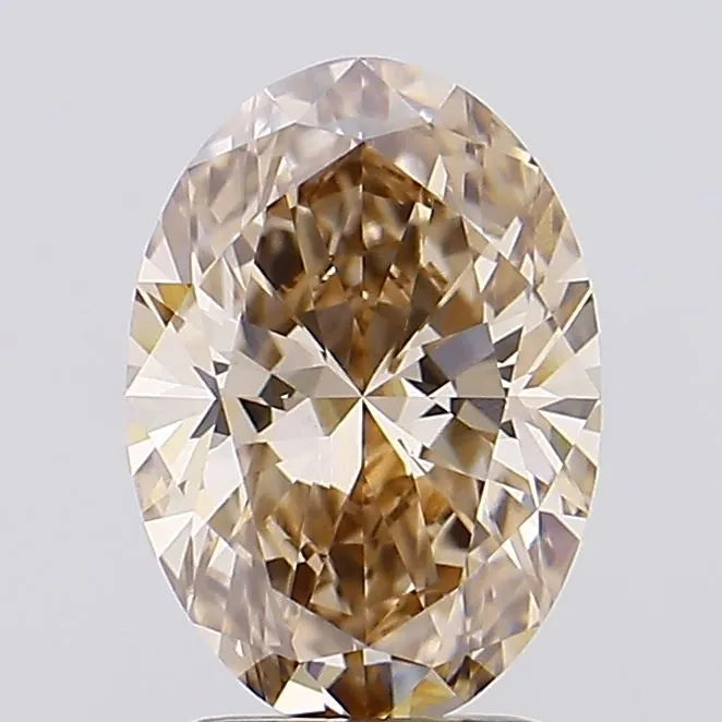 1.54ct Oval Lab Grown Diamond (Colour Fancy Light Brown, Clarity VVS2, IGI Certified)