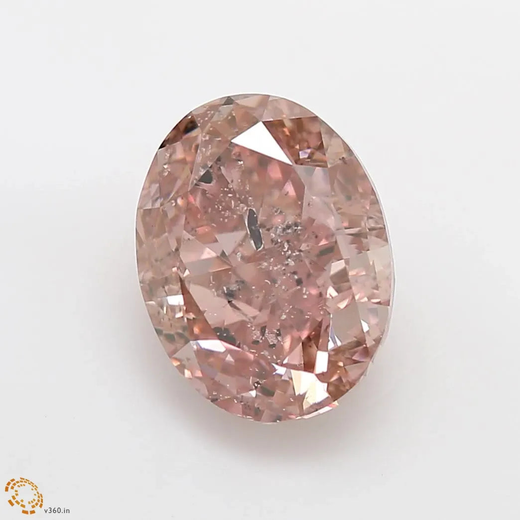 2.00ct Oval Natural Diamond (Colour Fancy Intense Orangey Pink, Clarity I1, GIA Certified)