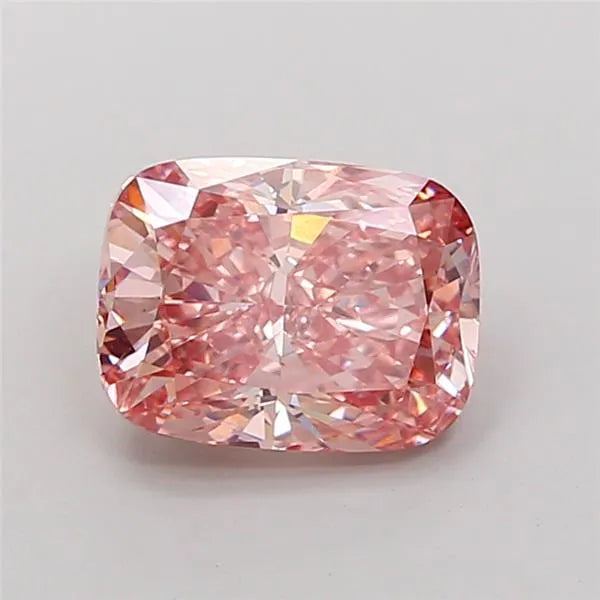 2.50ct Cushion modified Lab Grown Diamond (Colour Fancy Vivid Brownish Pink, Clarity VS1, IGI Certified)