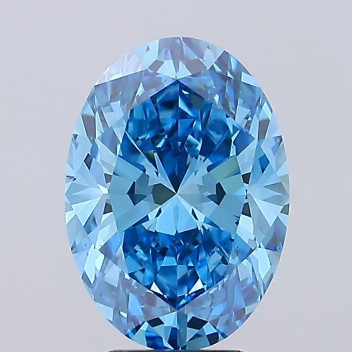 4.52ct Oval Lab Grown Diamond (Colour Fancy Vivid Blue, Clarity VS2, IGI Certified)
