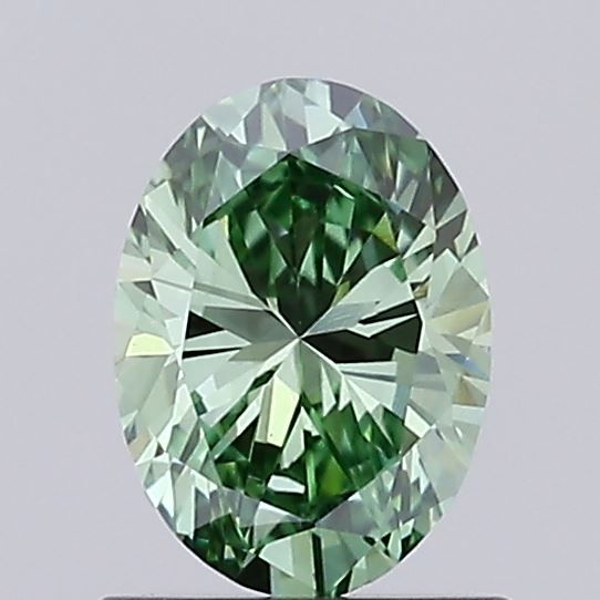 0.72 Carat Oval Cut Fancy Green