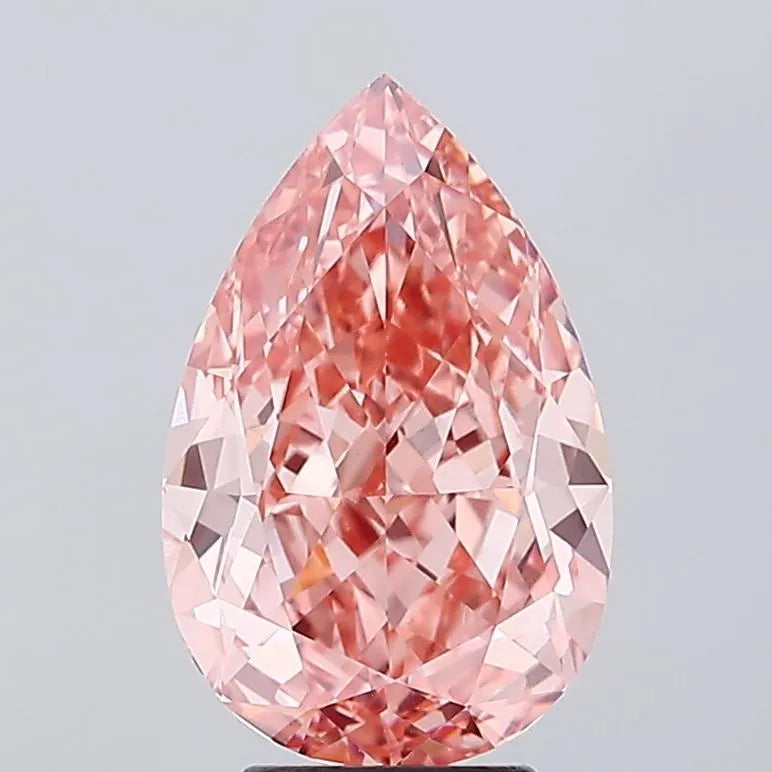 5.19ct Pear Lab Grown Diamond (Colour Fancy Vivid Pink, Clarity VVS2, IGI Certified)