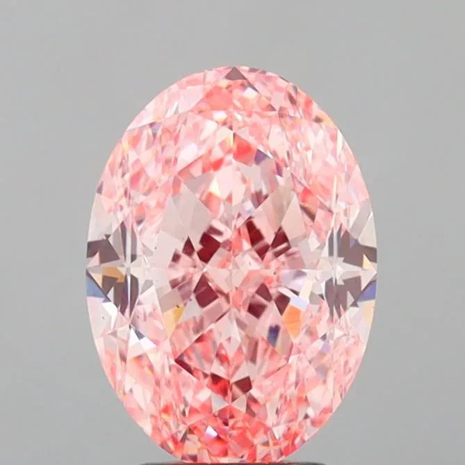 4.04ct Oval Lab Grown Diamond (Colour Fancy Vivid Pink, Clarity VS2, IGI Certified)