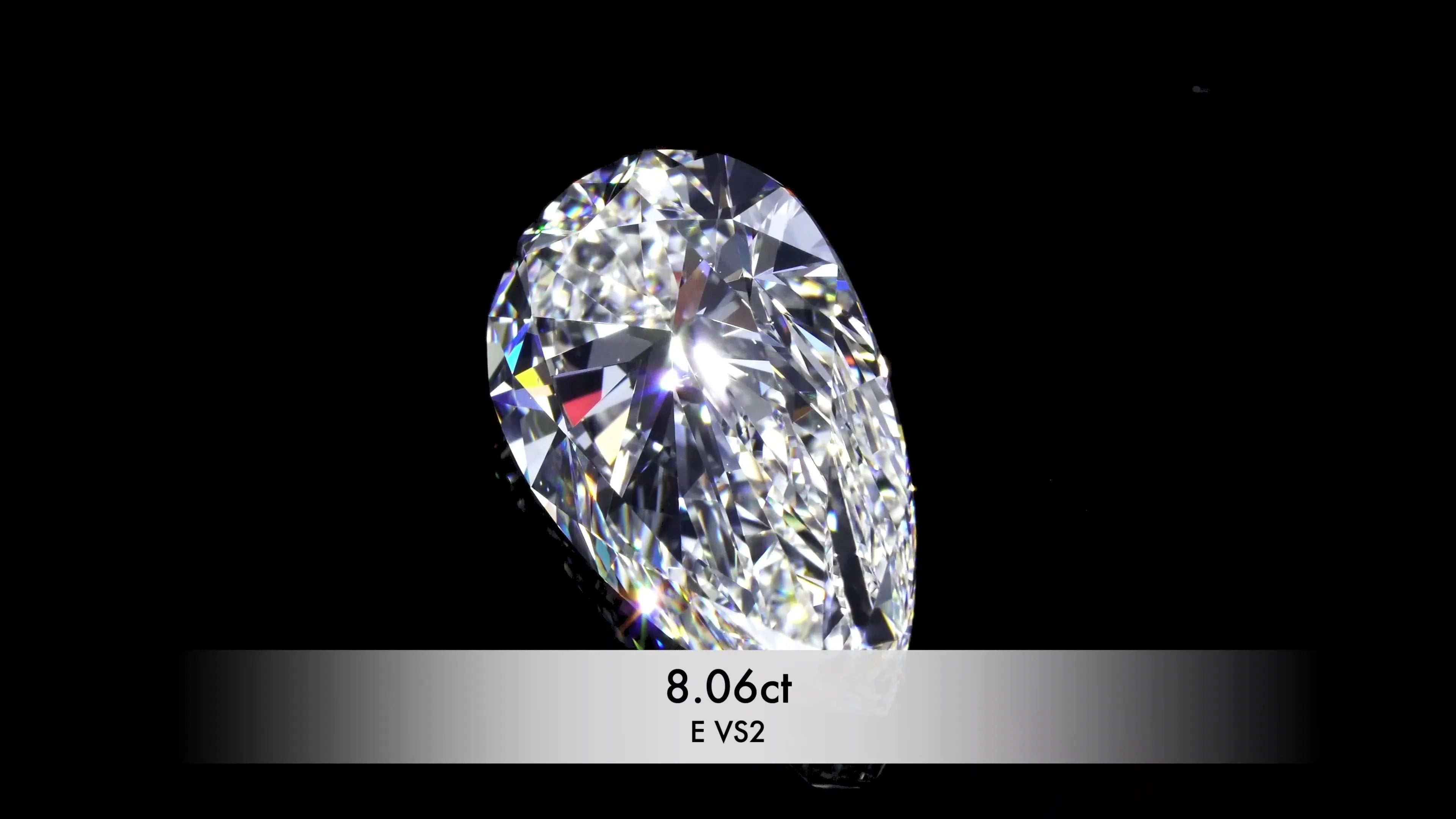 8.06ct Pear Natural Diamond (Colour E, Clarity VS2, GIA Certified)