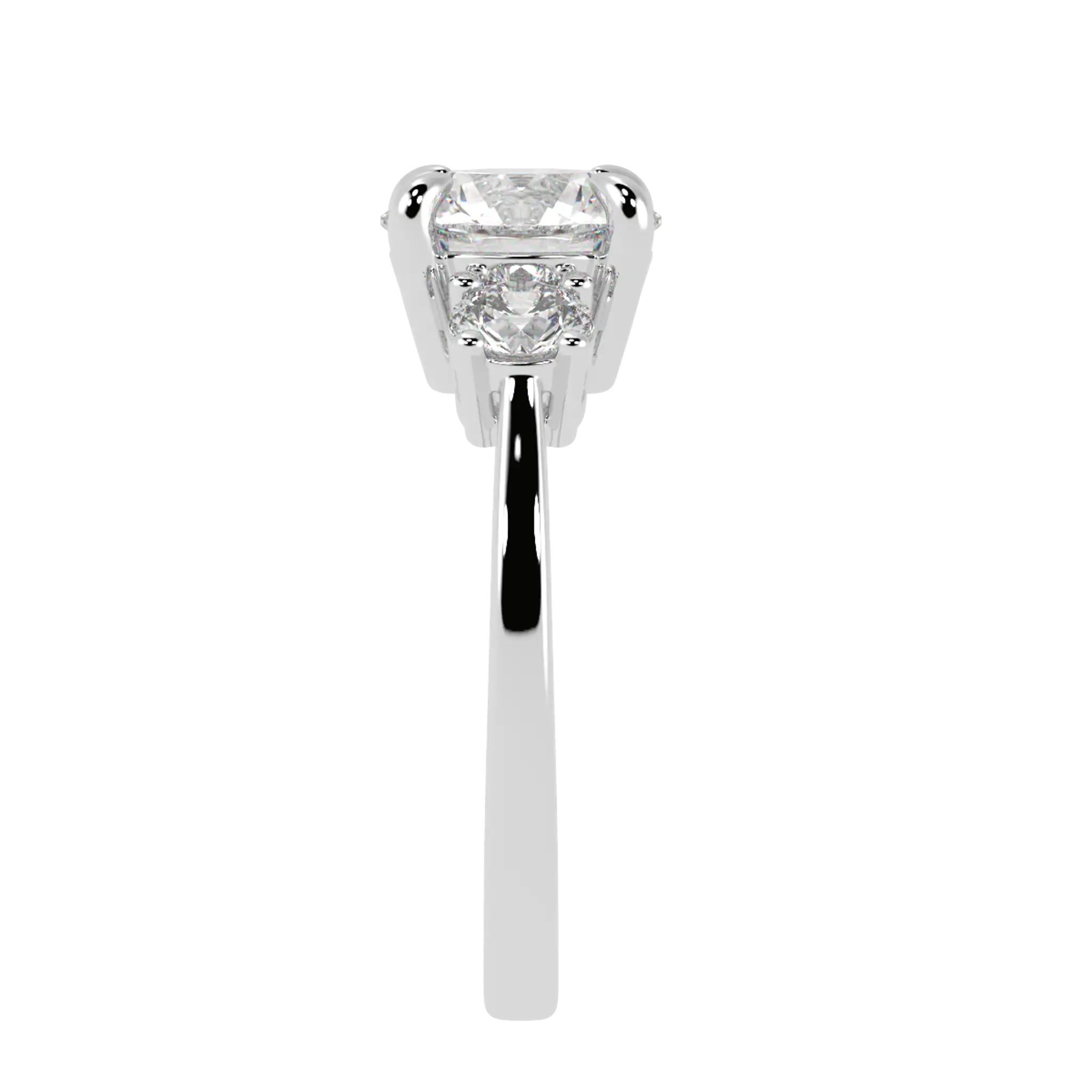 Selene 18K White Gold Three Stone Engagement Ring