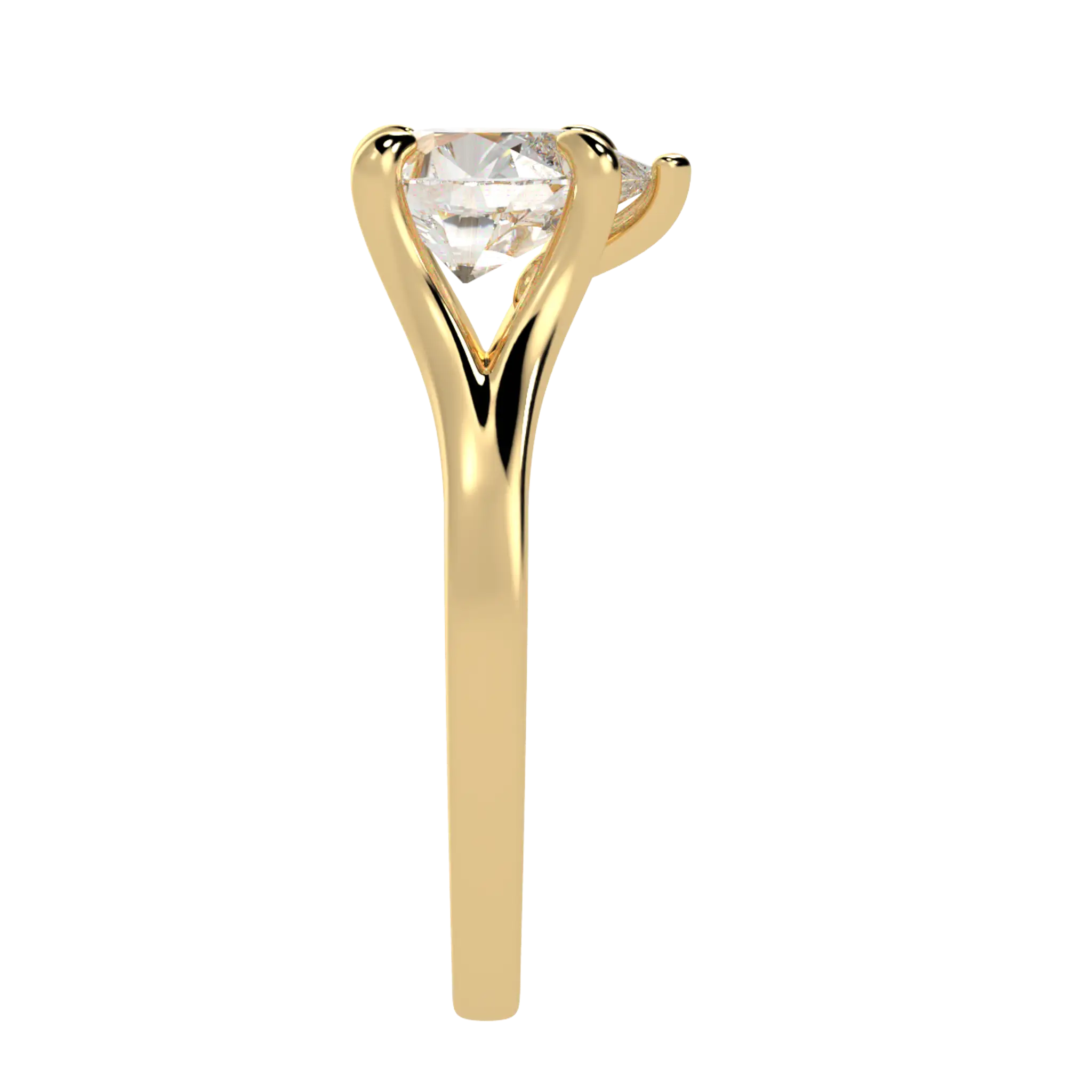 Poppy 9K Yellow Solitaire Engagement Ring | Pear Shape