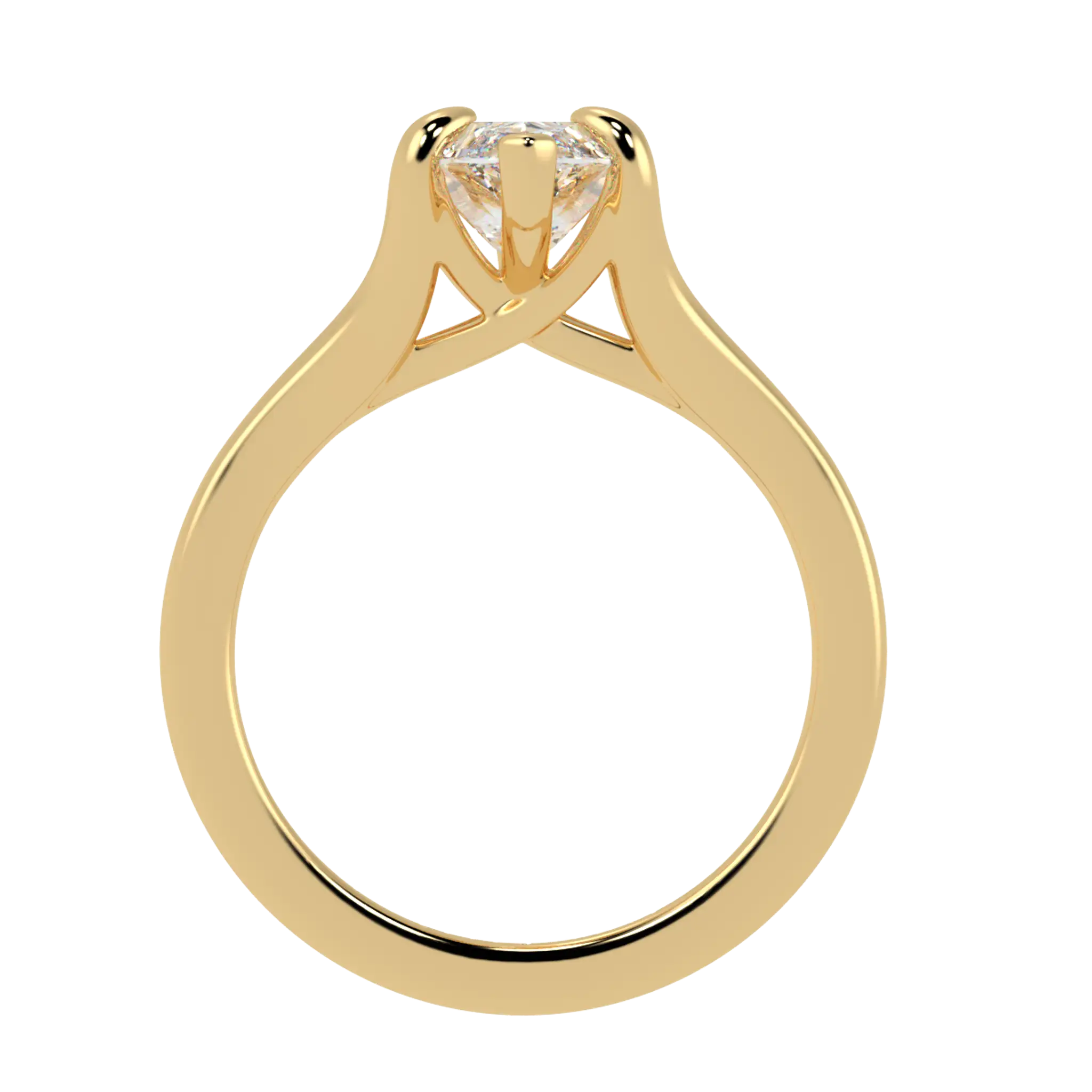 Poppy 9K Yellow Gold Solitaire Moissanite Engagement Ring | Marquise Shape