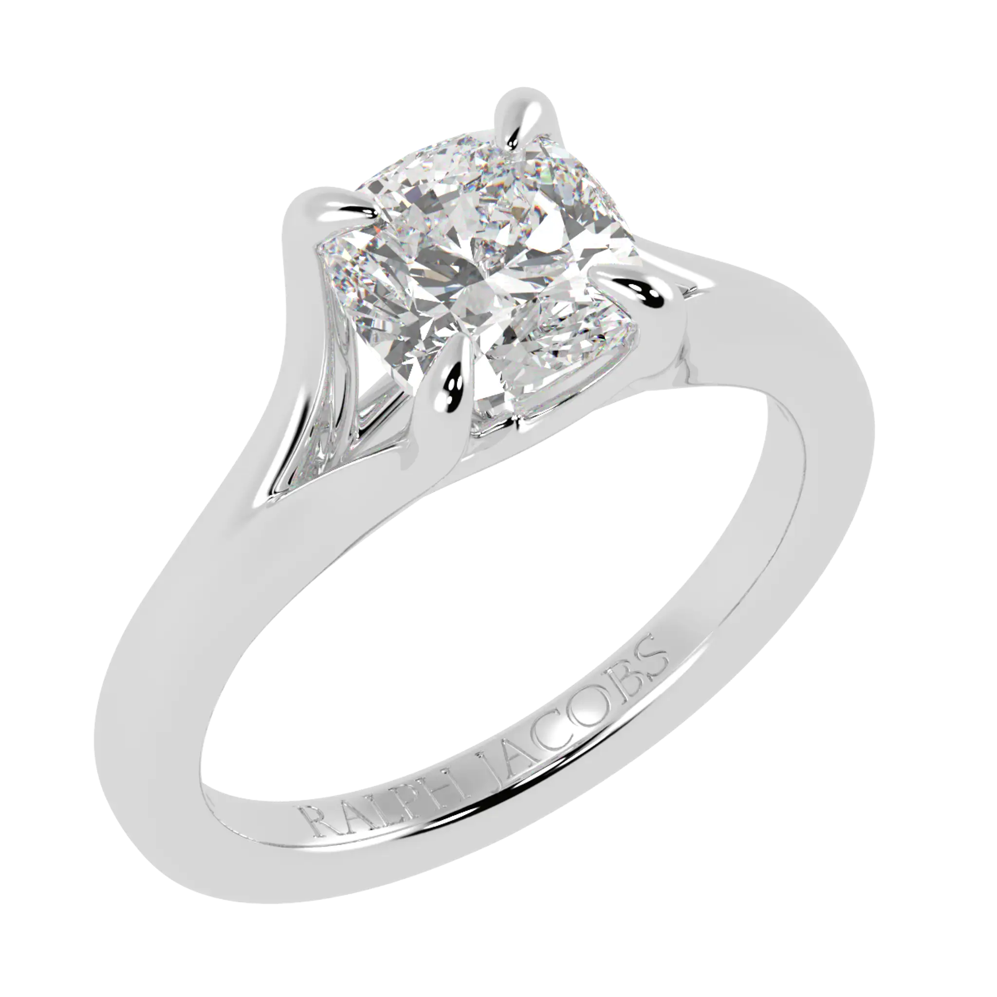 Poppy Platinum Solitaire Engagement Ring | Cushion Shape
