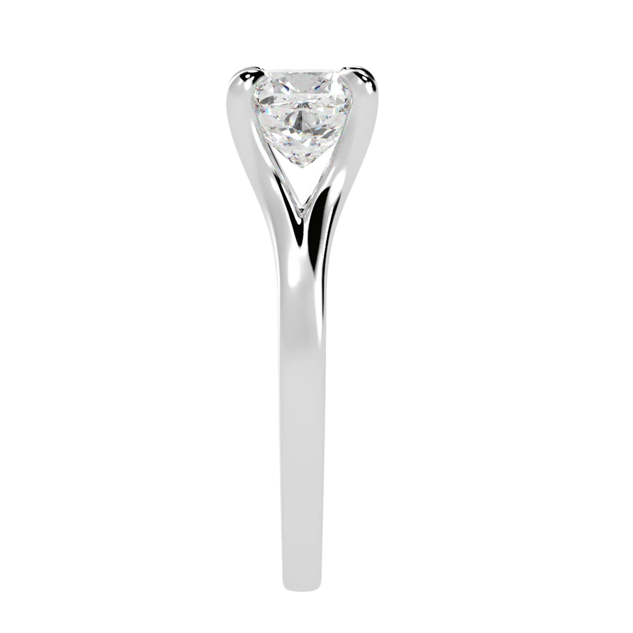 Poppy 9K White Gold Solitaire Engagement Ring | Cushion Shape