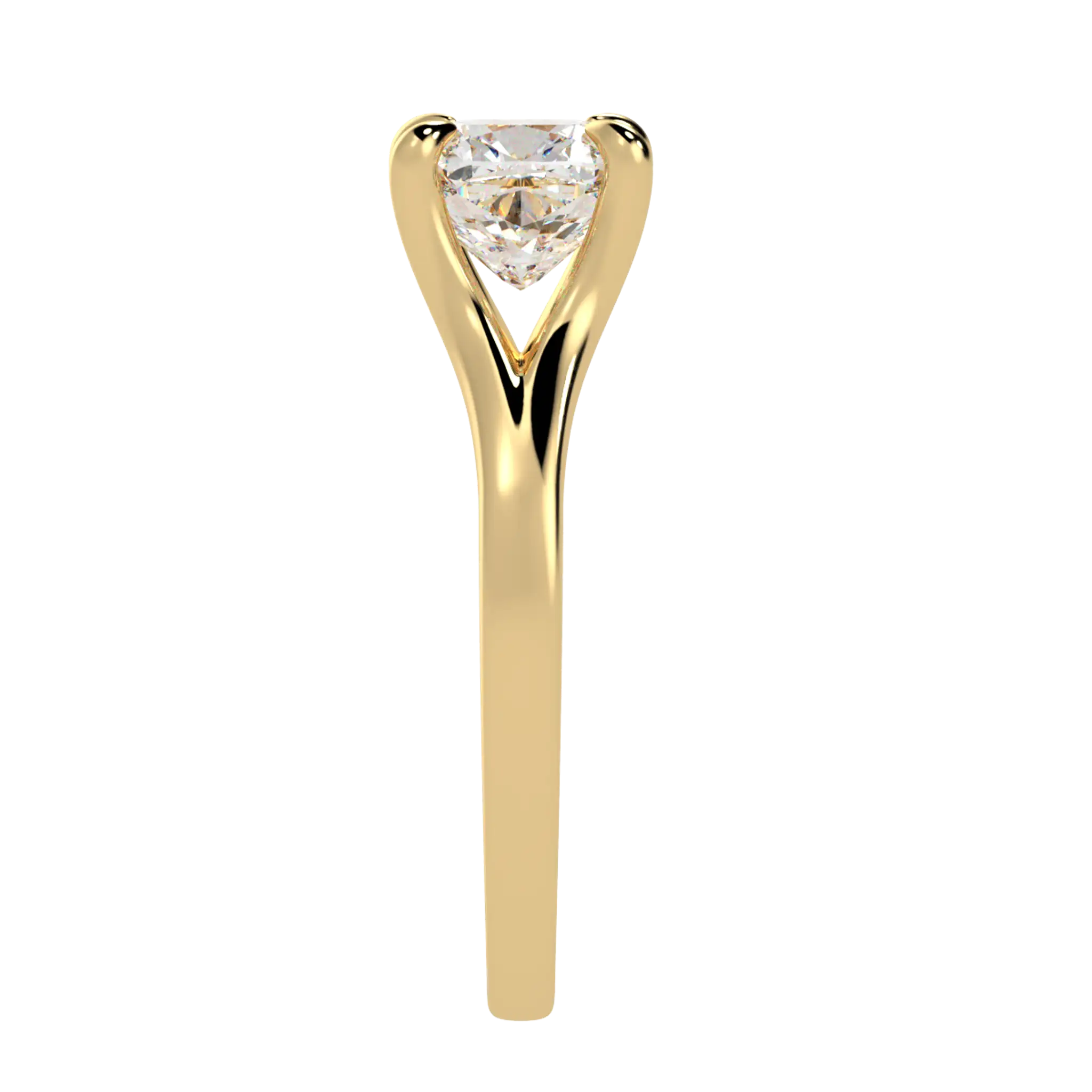 Poppy 9K Yellow Gold Solitaire Moissanite Engagement Ring | Cushion Shape