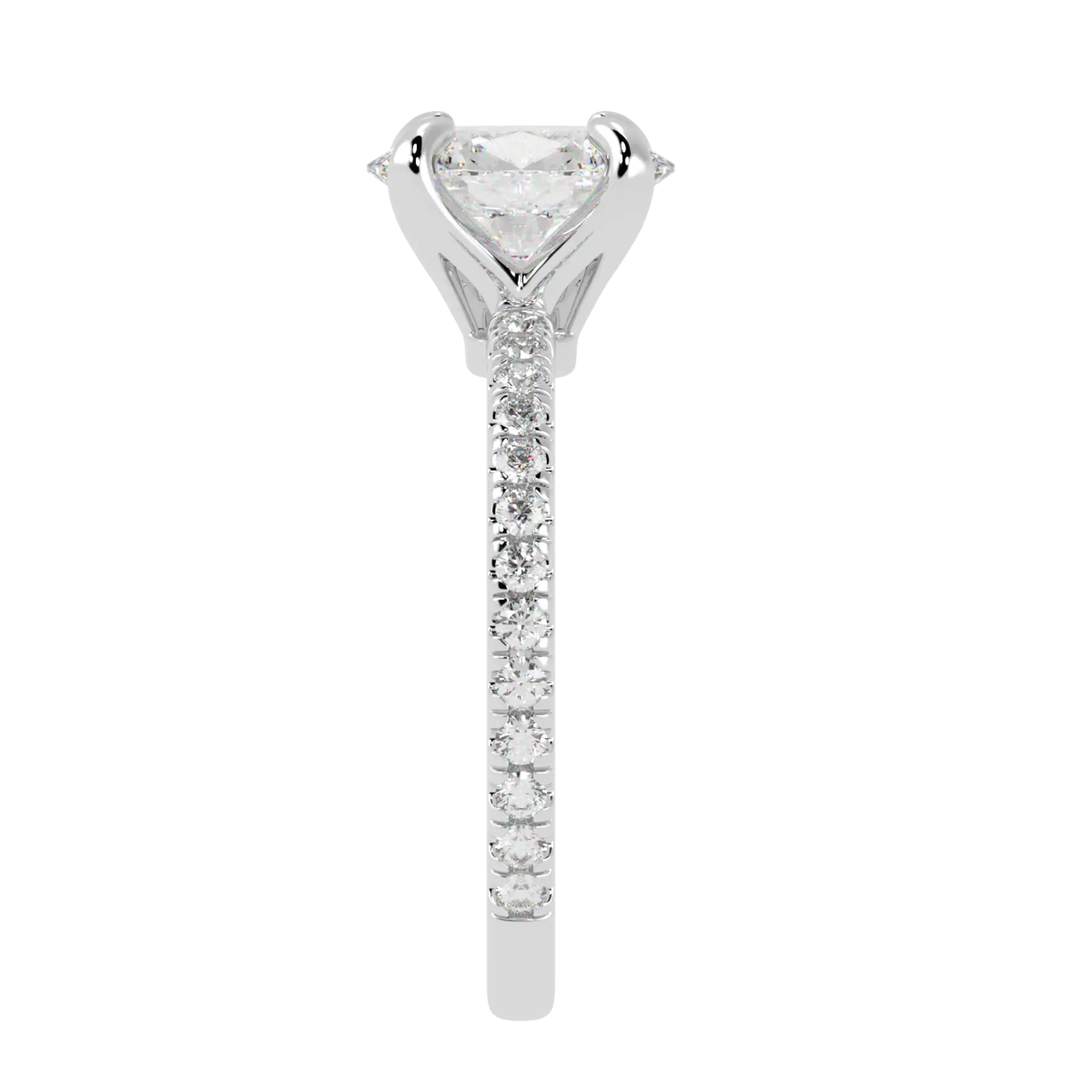 Betty 9K White Gold Accent Engagement Ring | Oval Shape