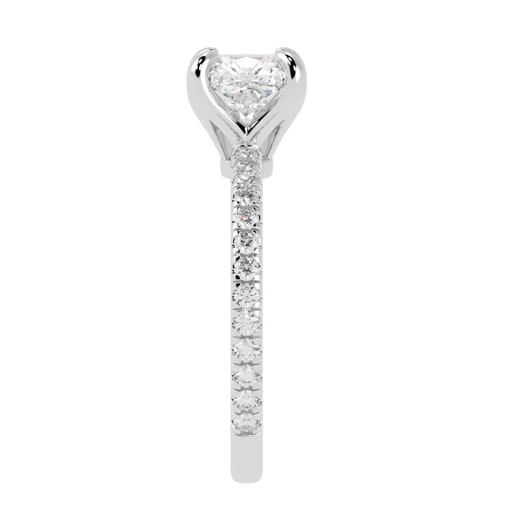 Betty 9K White Gold Accent Engagement Ring | Cushion Shape