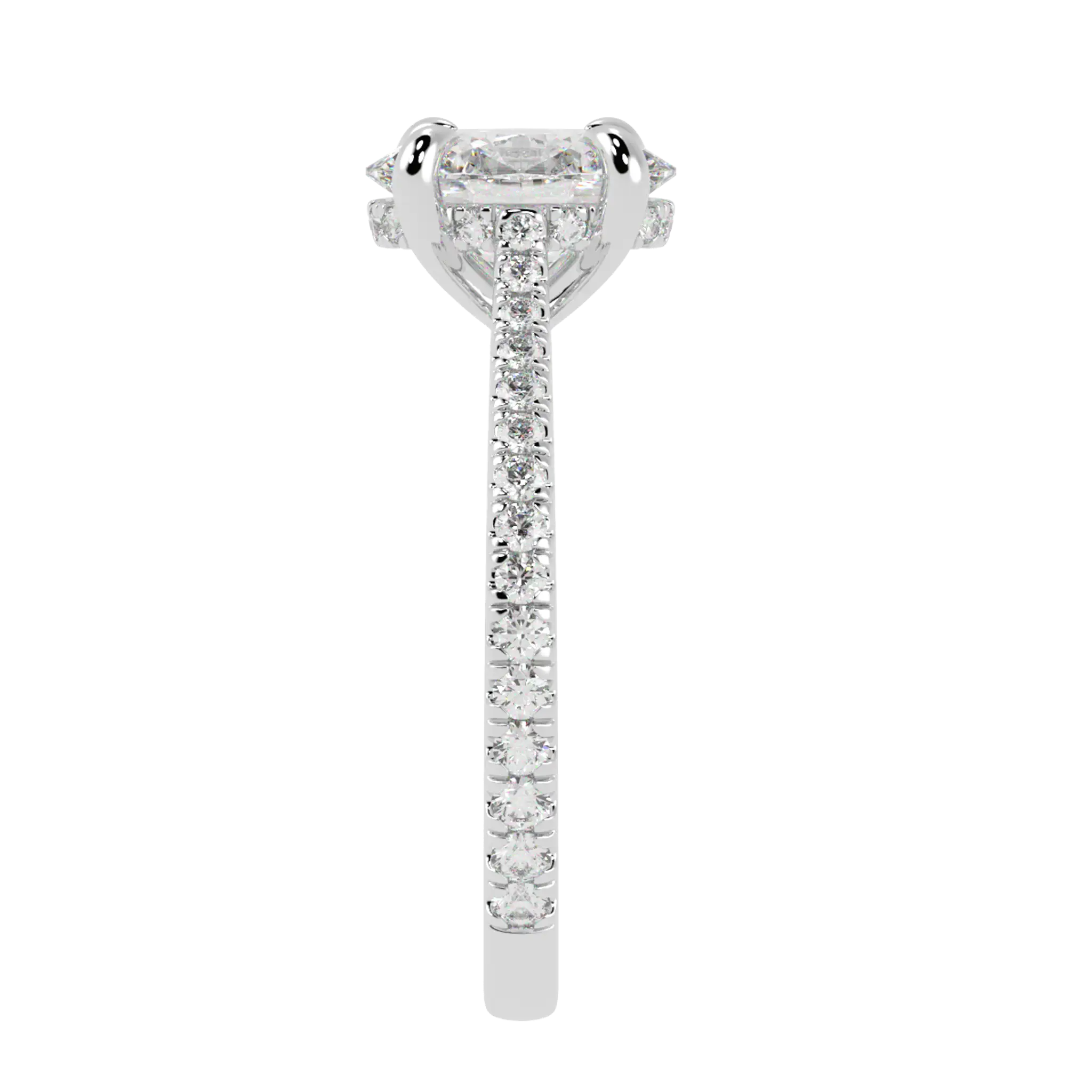 Arya 9K White Gold Accent Engagement Ring | Oval Shape