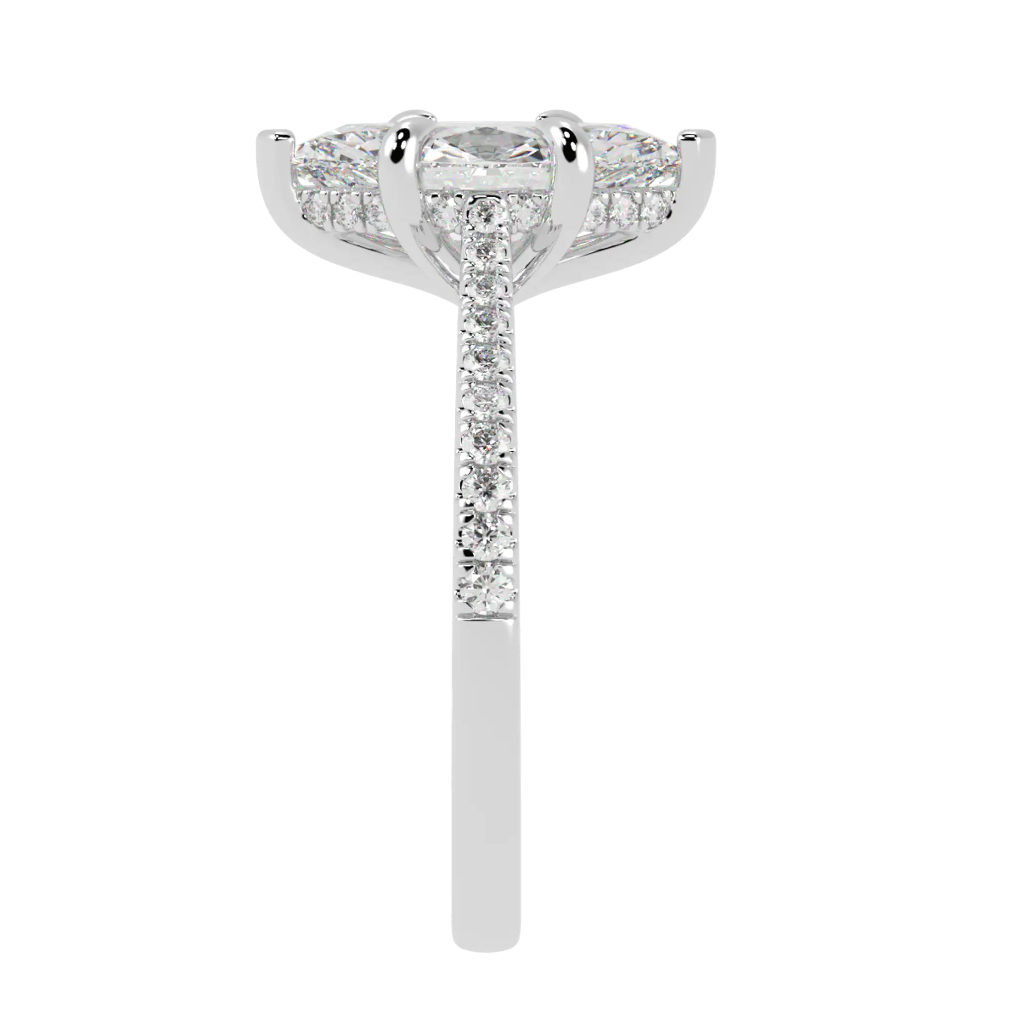 Arya 9K White Gold Accent Engagement Ring | Marquise Shape