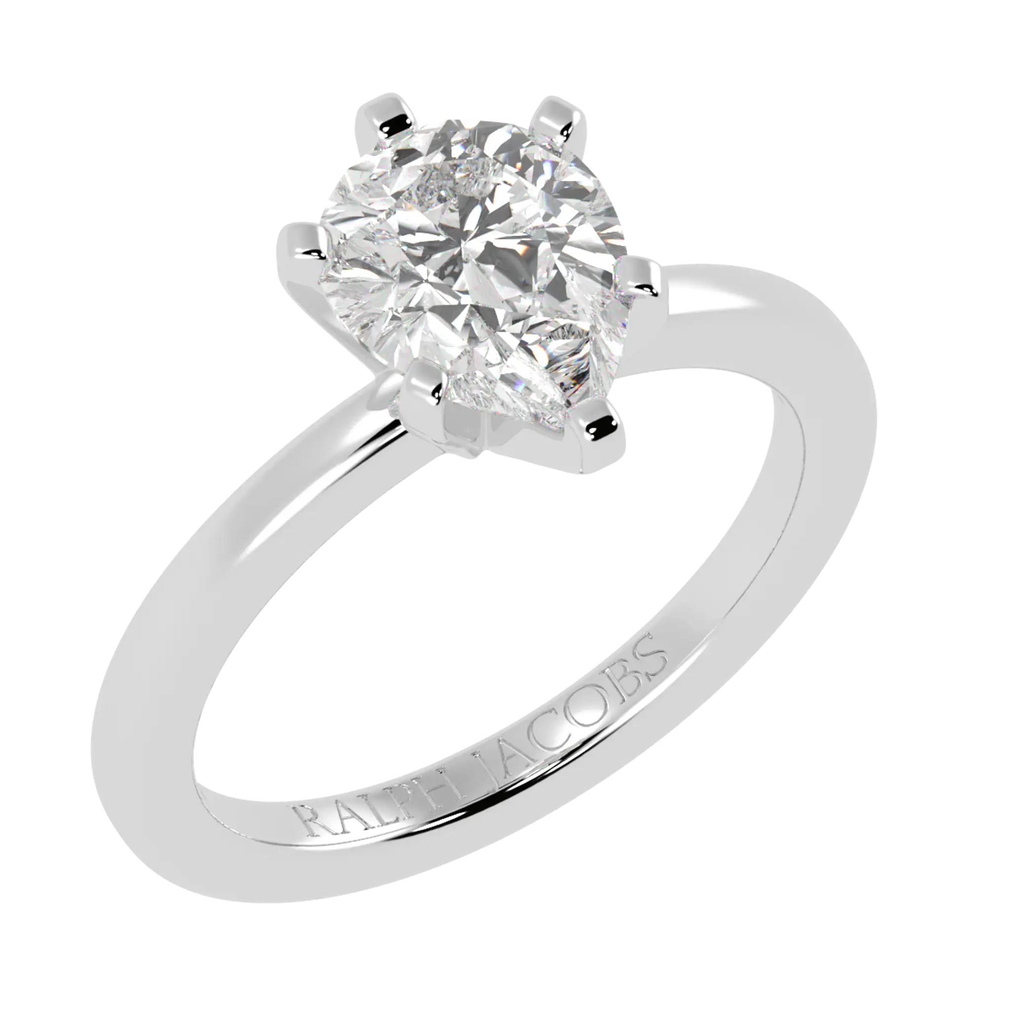 Nikki 18K White Gold Solitaire Moissanite Engagement Rings | Pear Shape