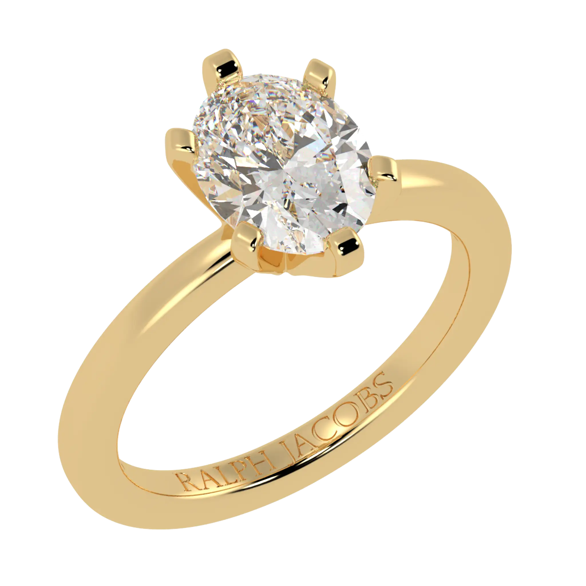 Nikki 9K Yellow Gold Solitaire Moissanite Engagement Rings | Oval Shape
