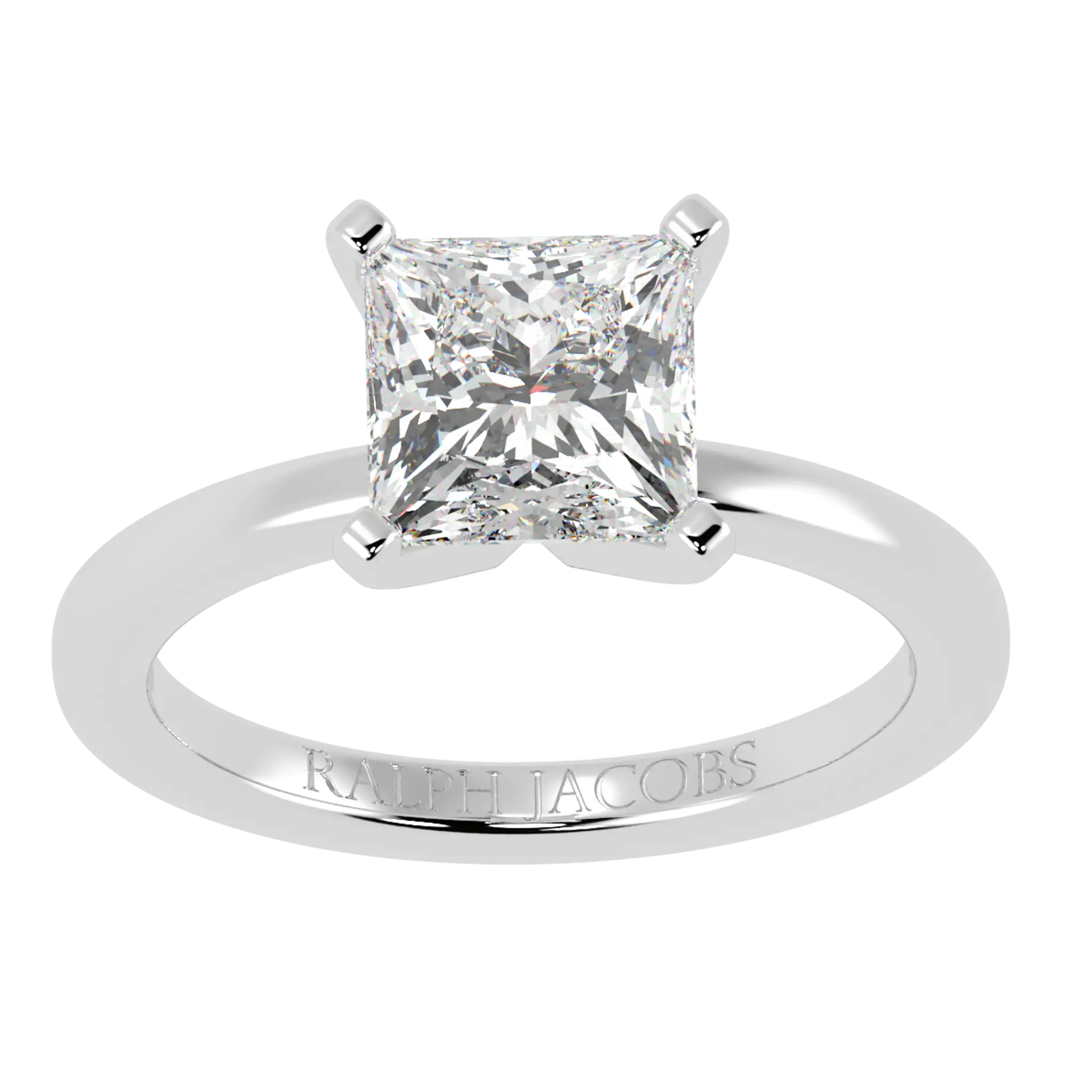 Nikki 9K White Gold Solitaire Moissanite Engagement Rings | Princess Shape