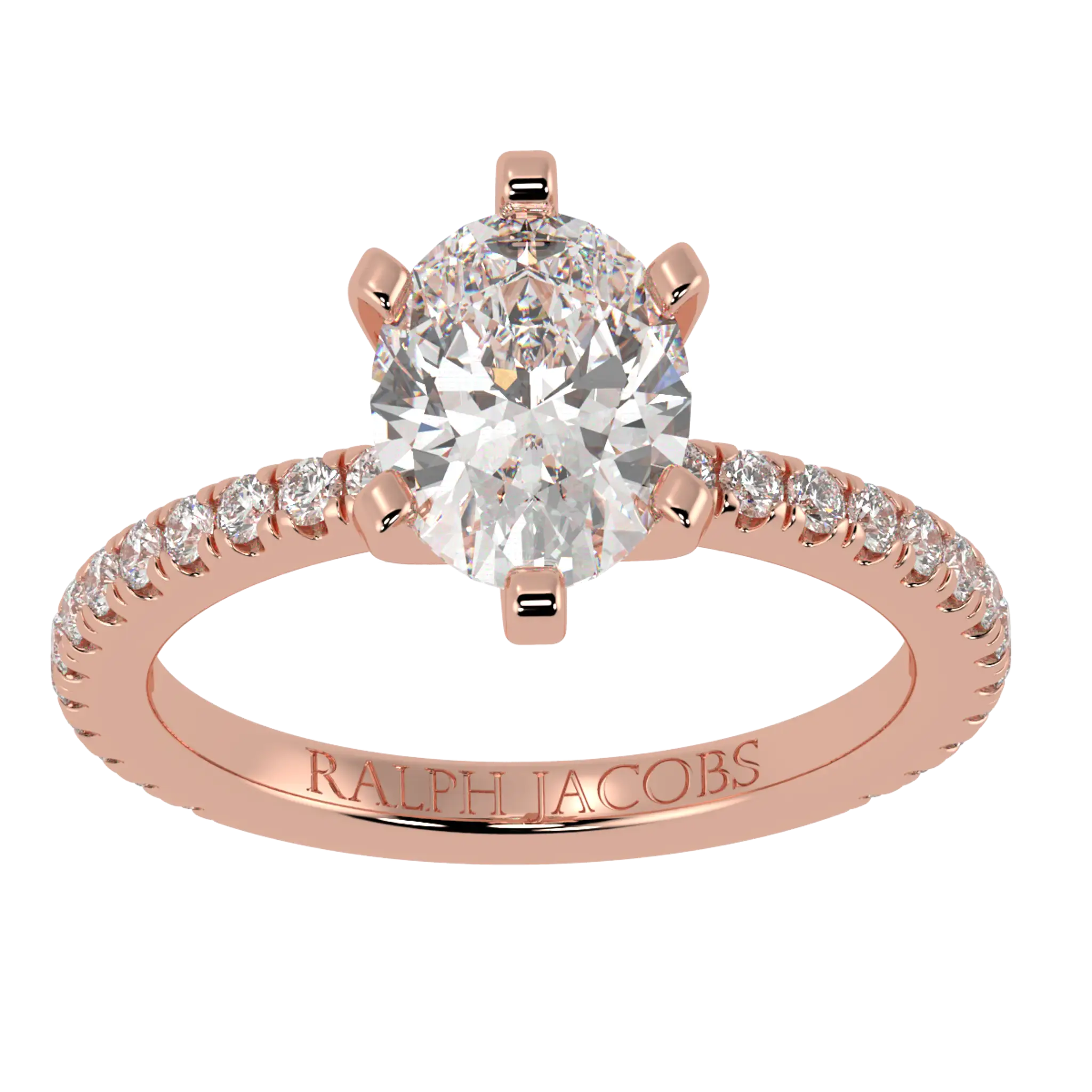 Nikki 14K Rose Gold Accent Moissanite Engagement Rings | Oval Shape