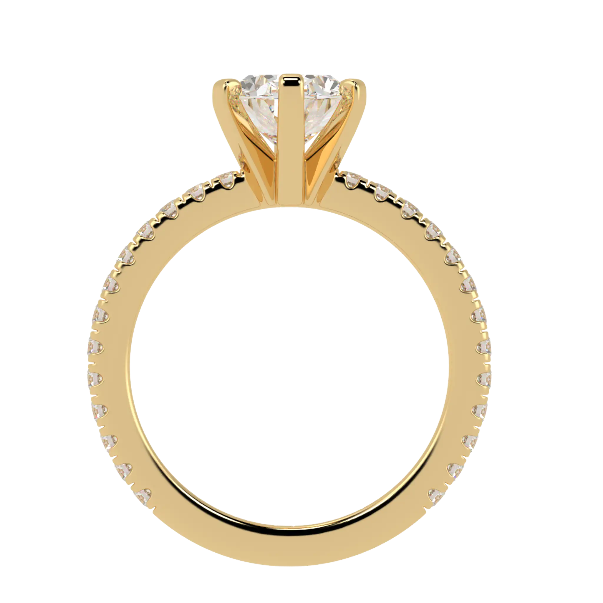 Nikki 18K Yellow Gold Accent Moissanite Engagement Rings | Oval Shape