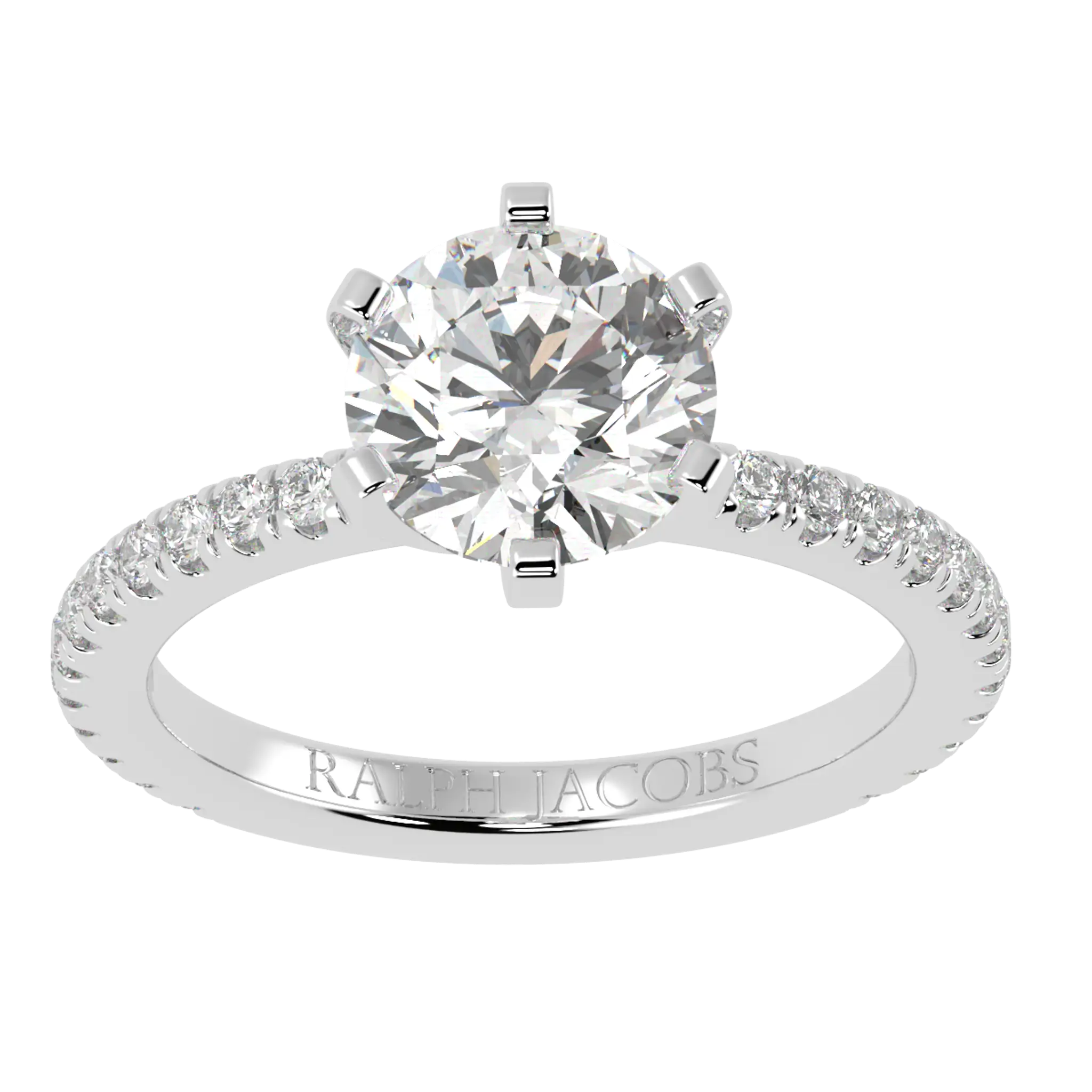 Nikki 18K White Gold Accent Moissanite Engagement Rings