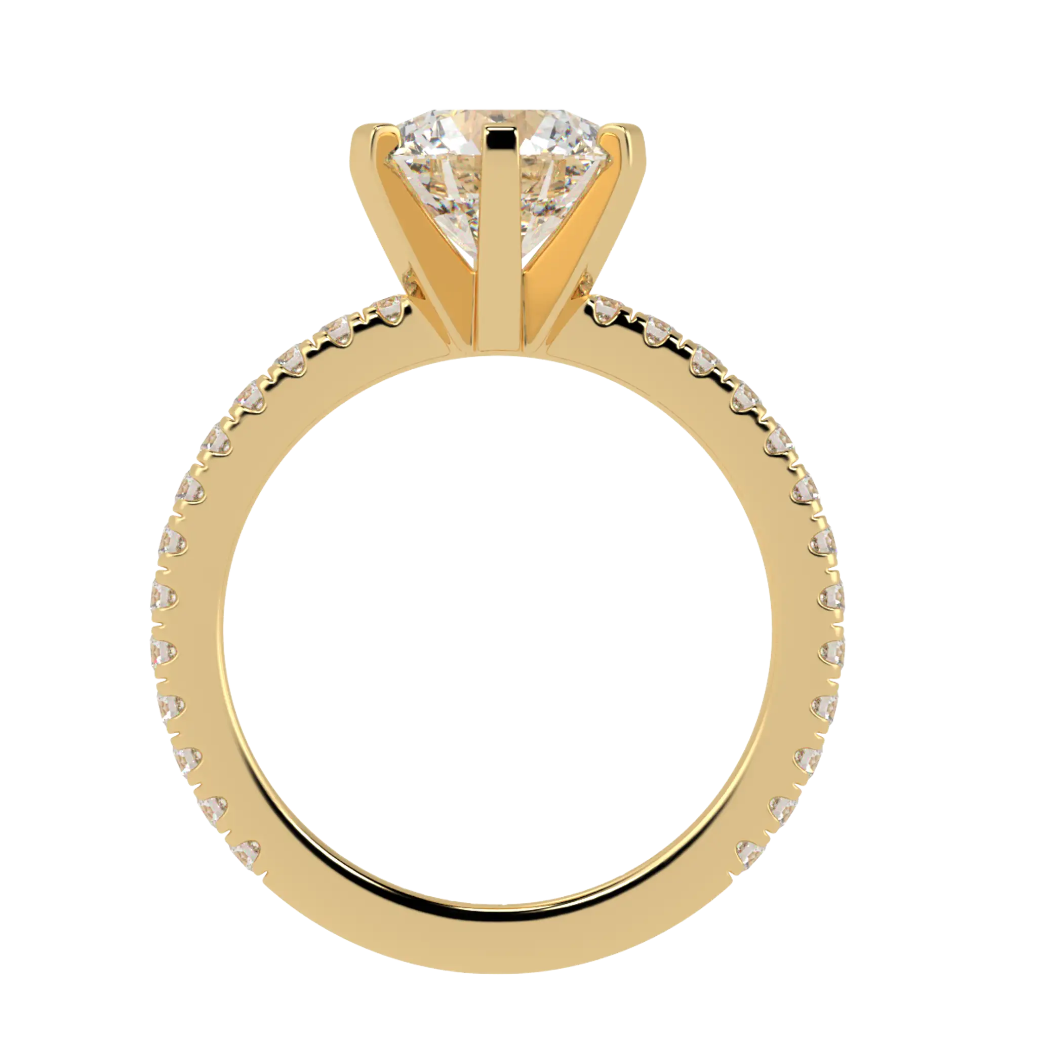 Nikki 9K Yellow Gold Accent Moissanite Engagement Rings