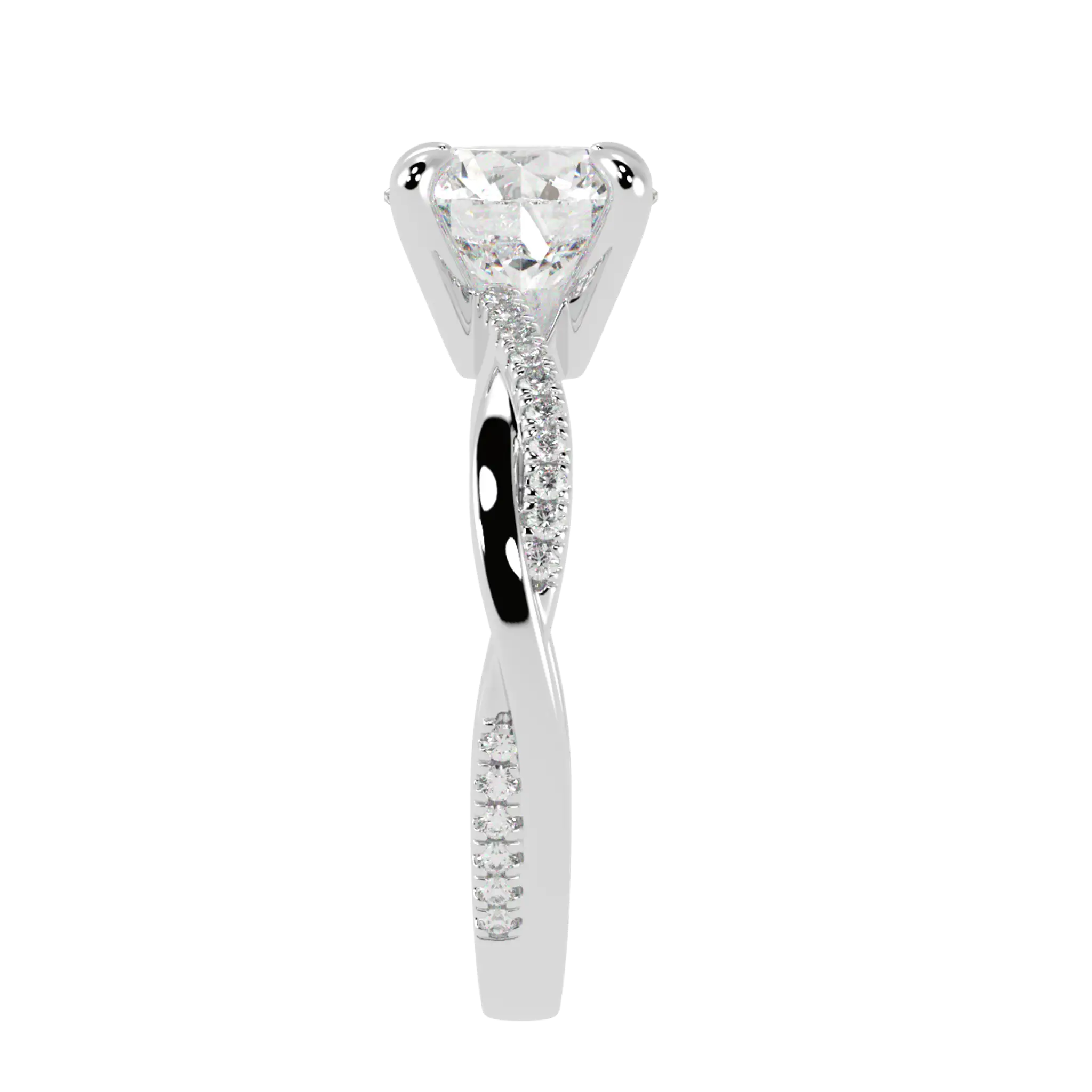 Jasmine 18K White Gold Accent Engagement Ring