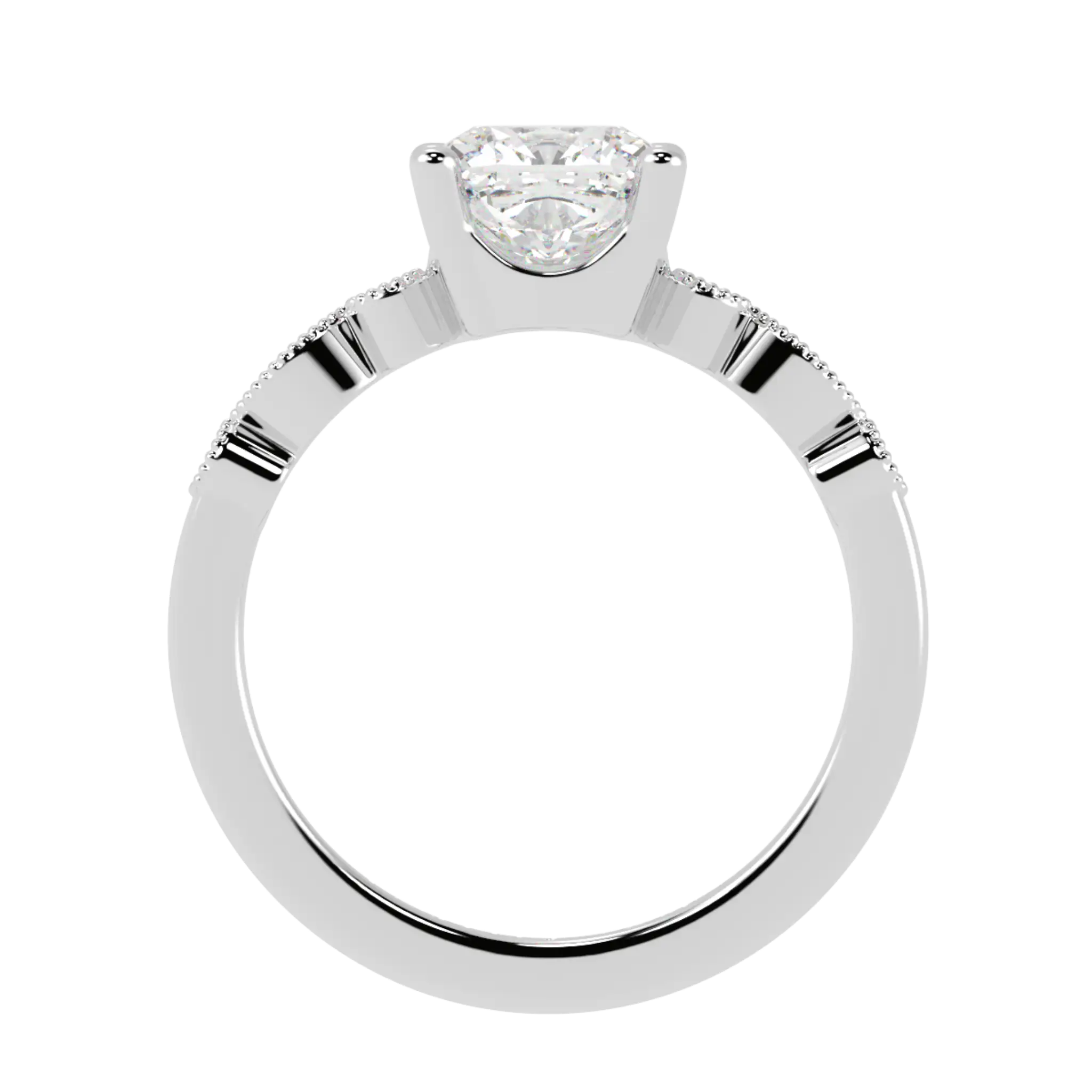 Chanel Platinum Accent Stone Engagement Ring - Cushion Shape