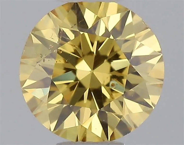 0.31ct Round Natural Diamond (Colour Fancy Deep Orangey Yellow, Clarity SI2, GIA Certified)