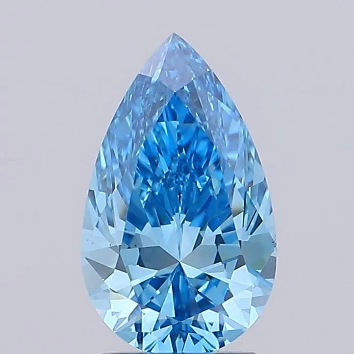 1.94ct Pear Lab Grown Diamond (Colour Fancy Vivid Blue, Clarity VS2, IGI Certified)