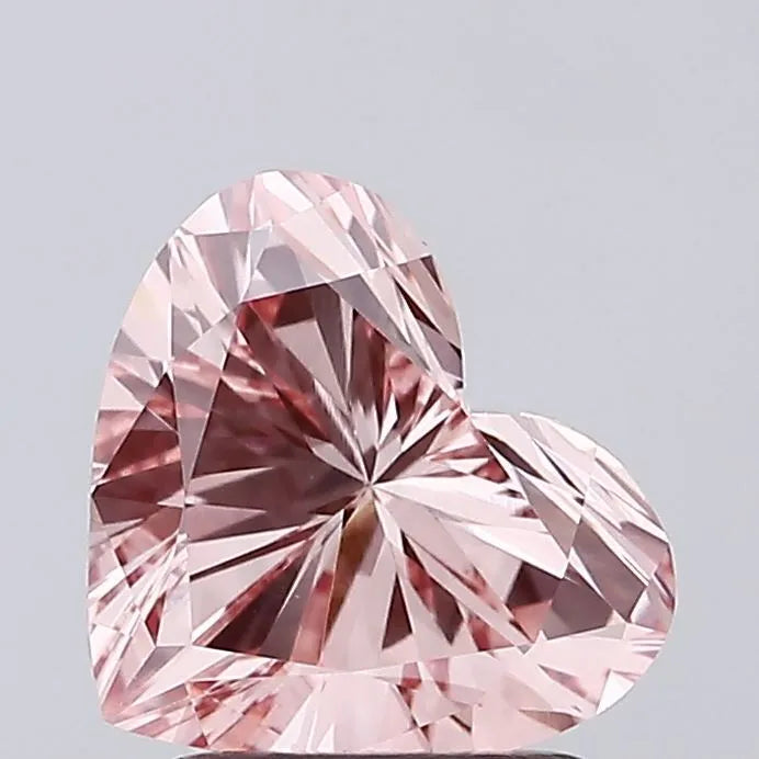 2.00ct Heart Lab Grown Diamond (Colour Fancy Vivid Pink, Clarity VVS2, IGI Certified)