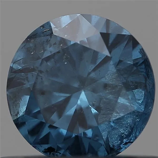 0.45ct Round Natural Diamond (Colour Fancy Vivid Blue, Clarity I1, Cut VG, IGI Certified)