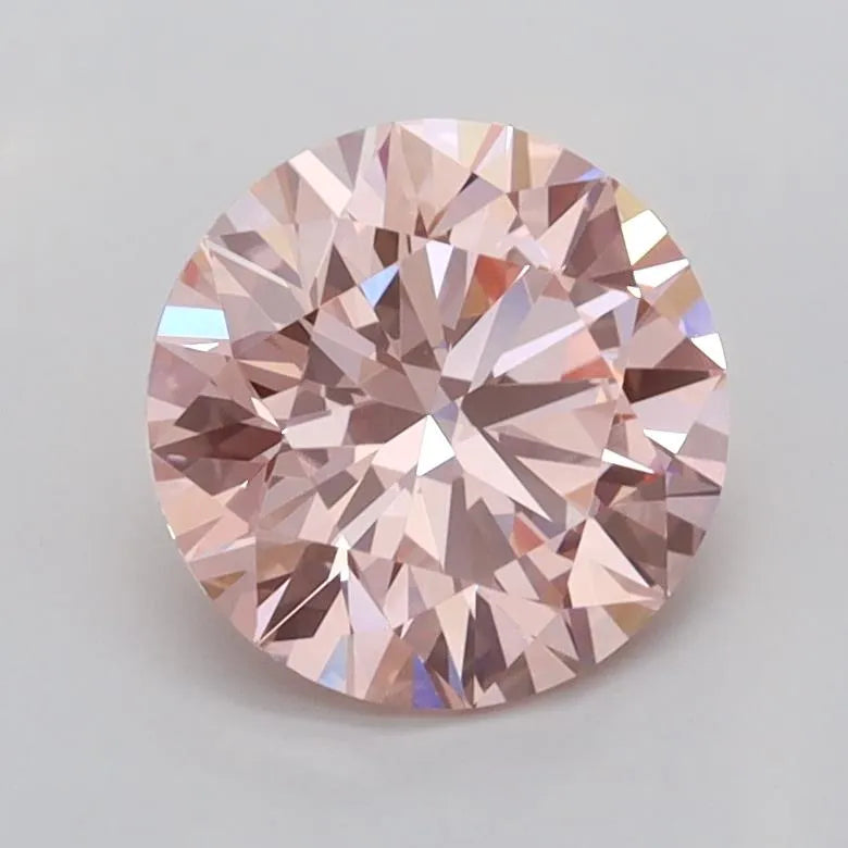 1.46ct Round Lab Grown Diamond (Colour Fancy Vivid Pink, Clarity VVS2, Cut ID, IGI Certified)