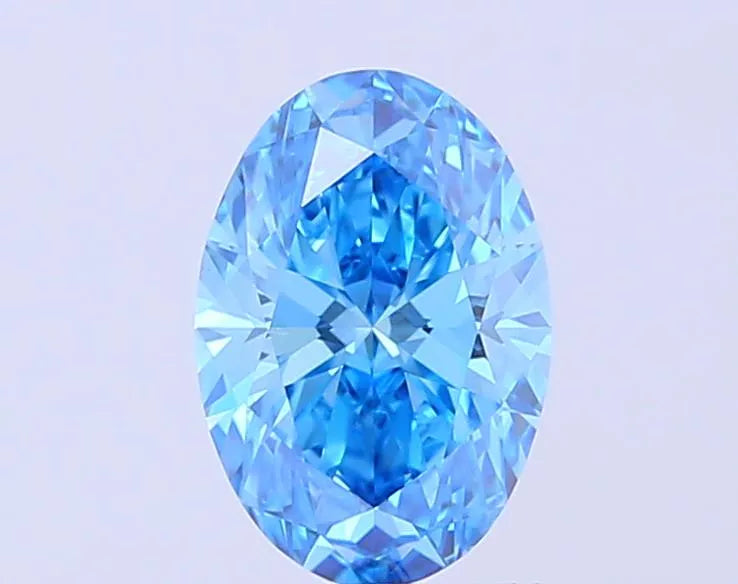 1.53ct Oval Lab Grown Diamond (Colour Fancy Vivid Blue, Clarity VVS2, IGI Certified)