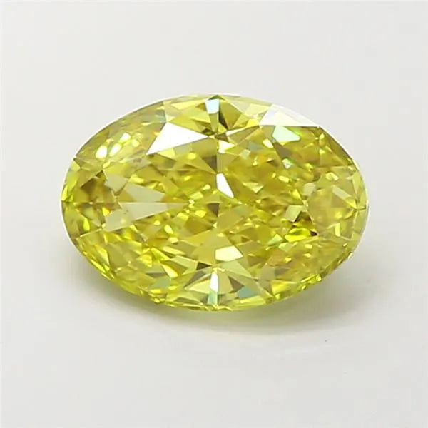 1.72ct Oval Lab Grown Diamond (Colour Fancy Vivid Greenish Yellow, Clarity VS1, IGI Certified)