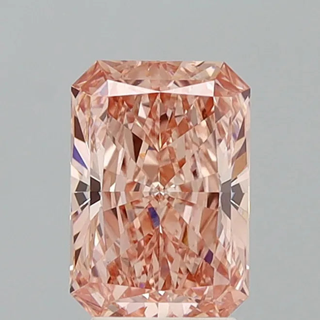 3.08ct Radiant Lab Grown Diamond (Colour Fancy Vivid Brownish Pink, Clarity VS1, IGI Certified)