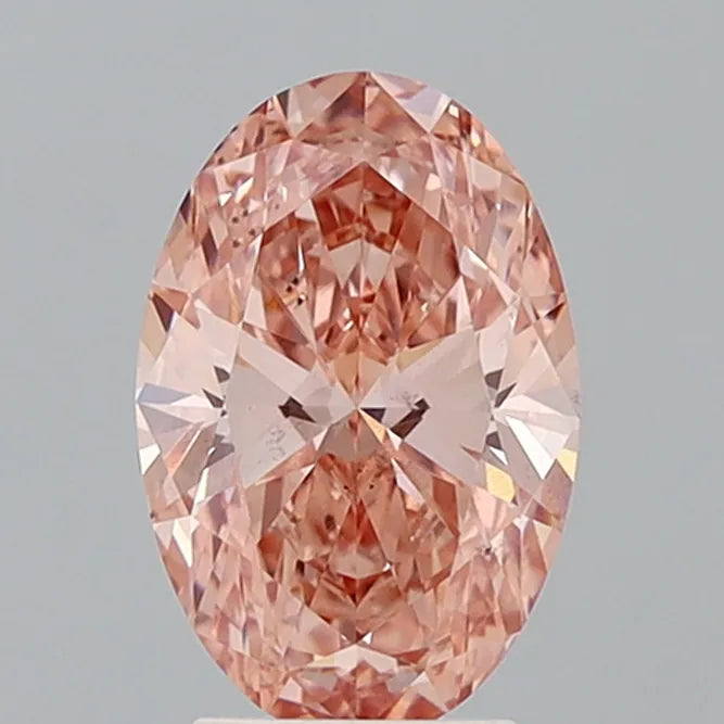 3.01ct Oval Lab Grown Diamond (Colour Fancy Vivid Brownish Pink, Clarity VS2, IGI Certified)