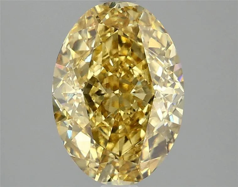 3.06ct Oval Lab Grown Diamond (Colour Fancy Vivid Yellow, Clarity VS2, IGI Certified)