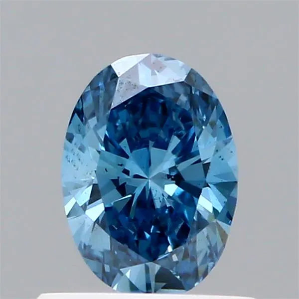 0.42ct Oval Lab Grown Diamond (Colour Fancy Vivid Blue, Clarity VVS2, IGI Certified)