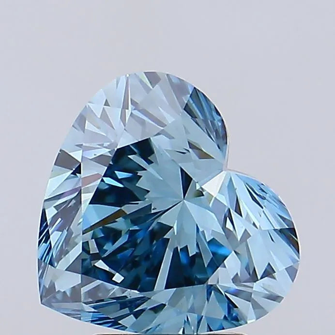 3.17ct Heart Lab Grown Diamond (Colour Fancy Vivid Blue, Clarity VS2, IGI Certified)