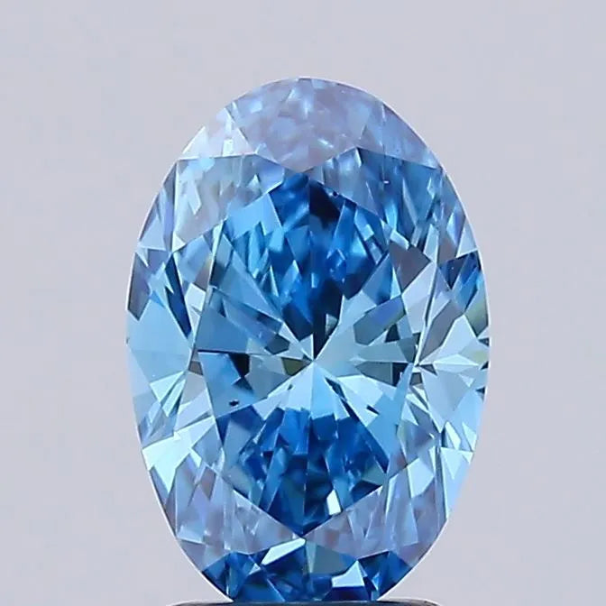 1.20ct Oval Lab Grown Diamond (Colour Fancy Vivid Blue, Clarity VVS2, IGI Certified)