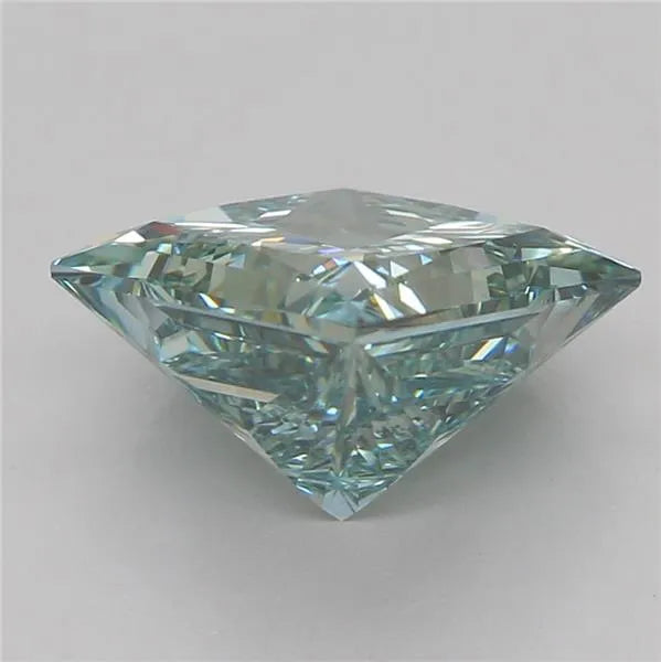 2.05ct Princess Lab Grown Diamond (Colour Fancy Vivid Blue Green, Clarity VS1, Cut GD, IGI Certified)