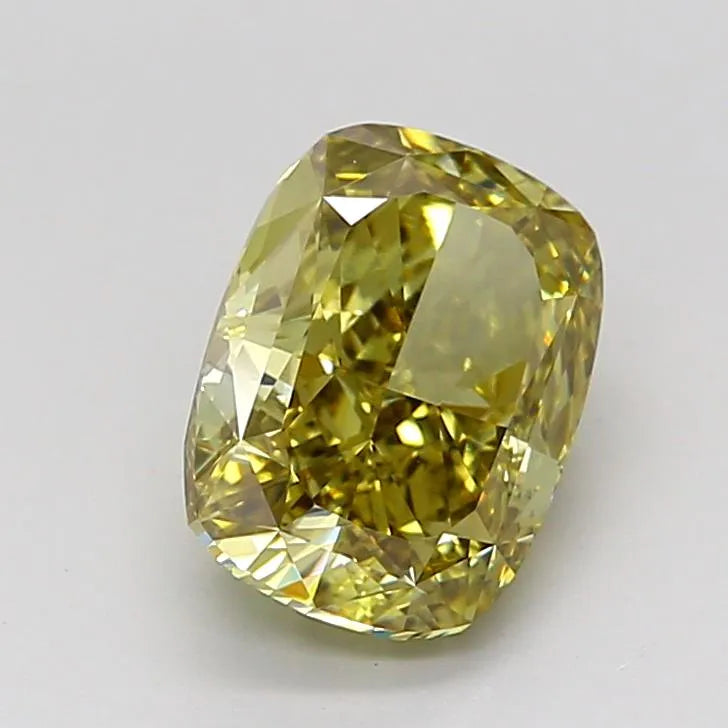 2.15ct Cushion modified Lab Grown Diamond (Colour Fancy Gray Yellow, Clarity VVS2, IGI Certified)