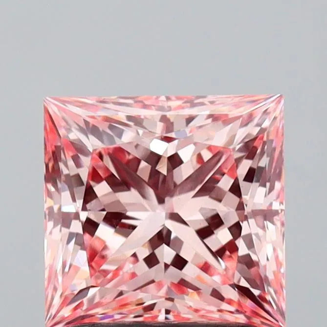 1.55ct Princess Lab Grown Diamond (Colour Fancy Intense Pink, Clarity VS1, IGI Certified)