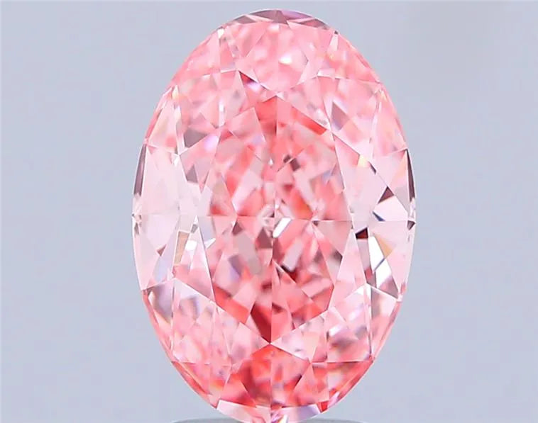 4.02ct Oval Lab Grown Diamond (Colour Fancy Vivid Pink, Clarity VS1, IGI Certified)