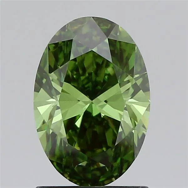 1.41ct Oval Lab Grown Diamond (Colour Fancy Vivid Green, Clarity VS1, IGI Certified)