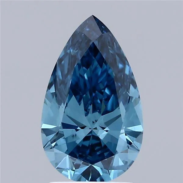 2.05ct Pear Lab Grown Diamond (Colour Fancy Vivid Blue, Clarity VS2, IGI Certified)